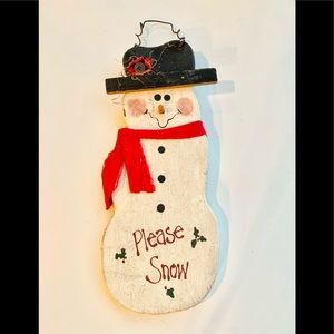 Wooden Door Hanging SNOWMAN ⛄️